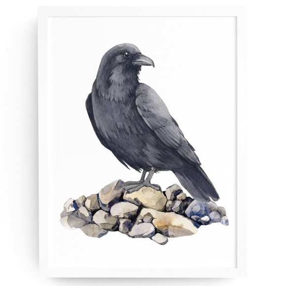 Other - Raven Crow Bird Wall Art Watercolor Illustration Print Poster Card Unframed